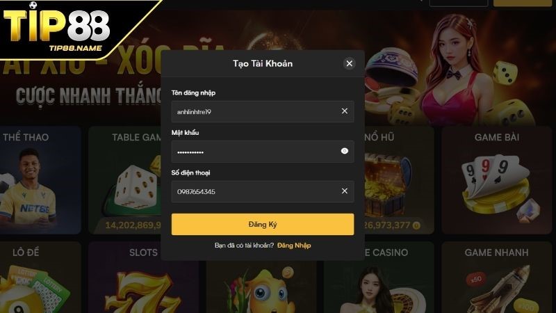 Cách đăng ký Tip88 chi tiết Cách đăng ký Tip88 chi tiết