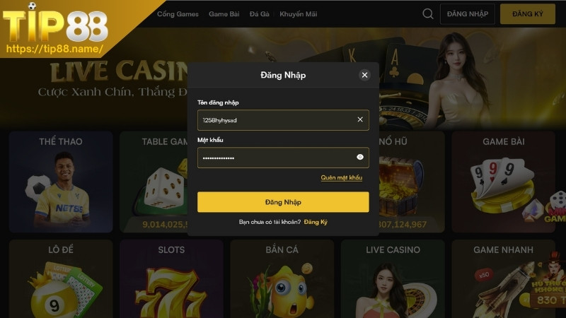 Đăng nhập TIP88 dễ dàng, đúng thao tác