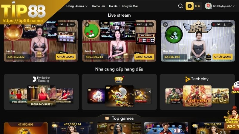 Những ưu điểm nổi bật của sân chơi TIP88